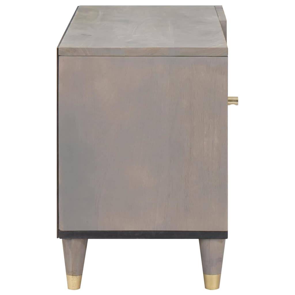 vidaXL TV-Schränk mit Regal Grau 80 x 33 x 46 cm Massivholz Mango