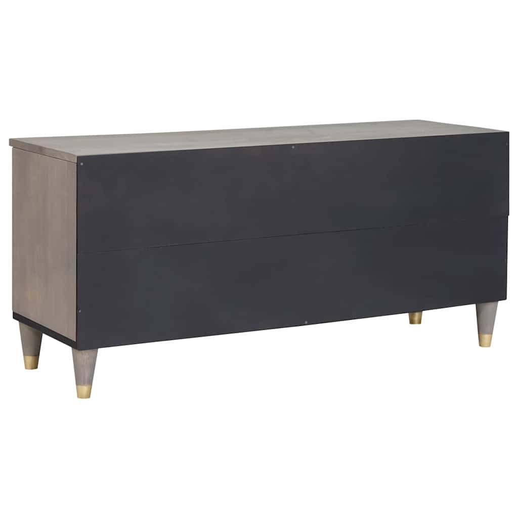 vidaXL TV-Schränk mit Regal Grau 100 x 33 x 46 cm Massivholz Mango