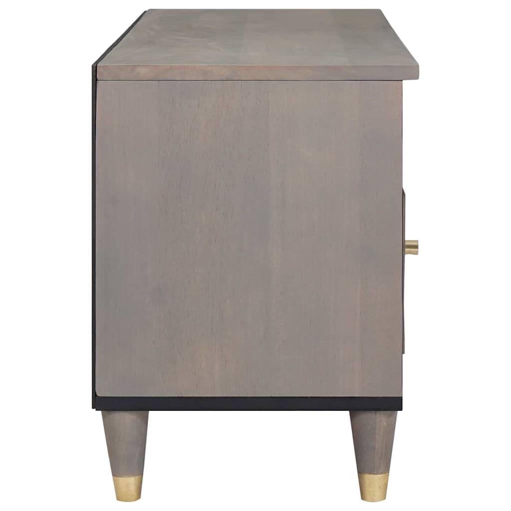 vidaXL TV-Schränk mit Regal Grau 100 x 33 x 46 cm Massivholz Mango