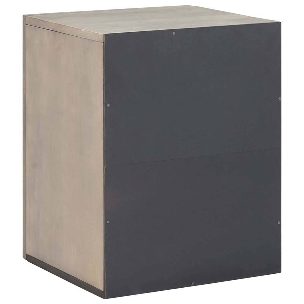 vidaXL Wandschrank Wandmontiert Grau 38 x 33 x 48 cm Massivholz Mango