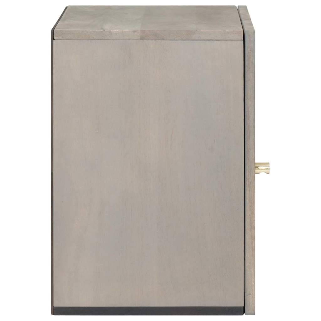 vidaXL Wandschrank Wandmontiert Grau 38 x 33 x 48 cm Massivholz Mango