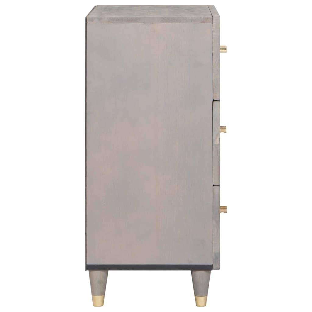 vidaXL Sideboard Grau und Gold 40 x 33 x 75 cm Massivholz Mango