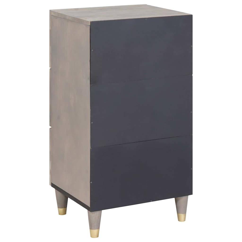 vidaXL Sideboard Grau und Gold 40 x 33 x 75 cm Massivholz Mango