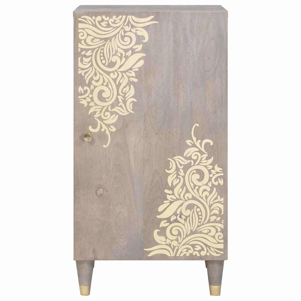 vidaXL Sideboard Grau und Gold 40 x 33 x 75 cm Massivholz Mango