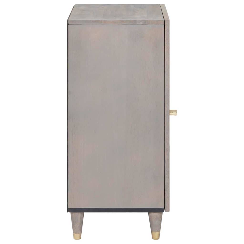 vidaXL Sideboard Grau und Gold 40 x 33 x 75 cm Massivholz Mango