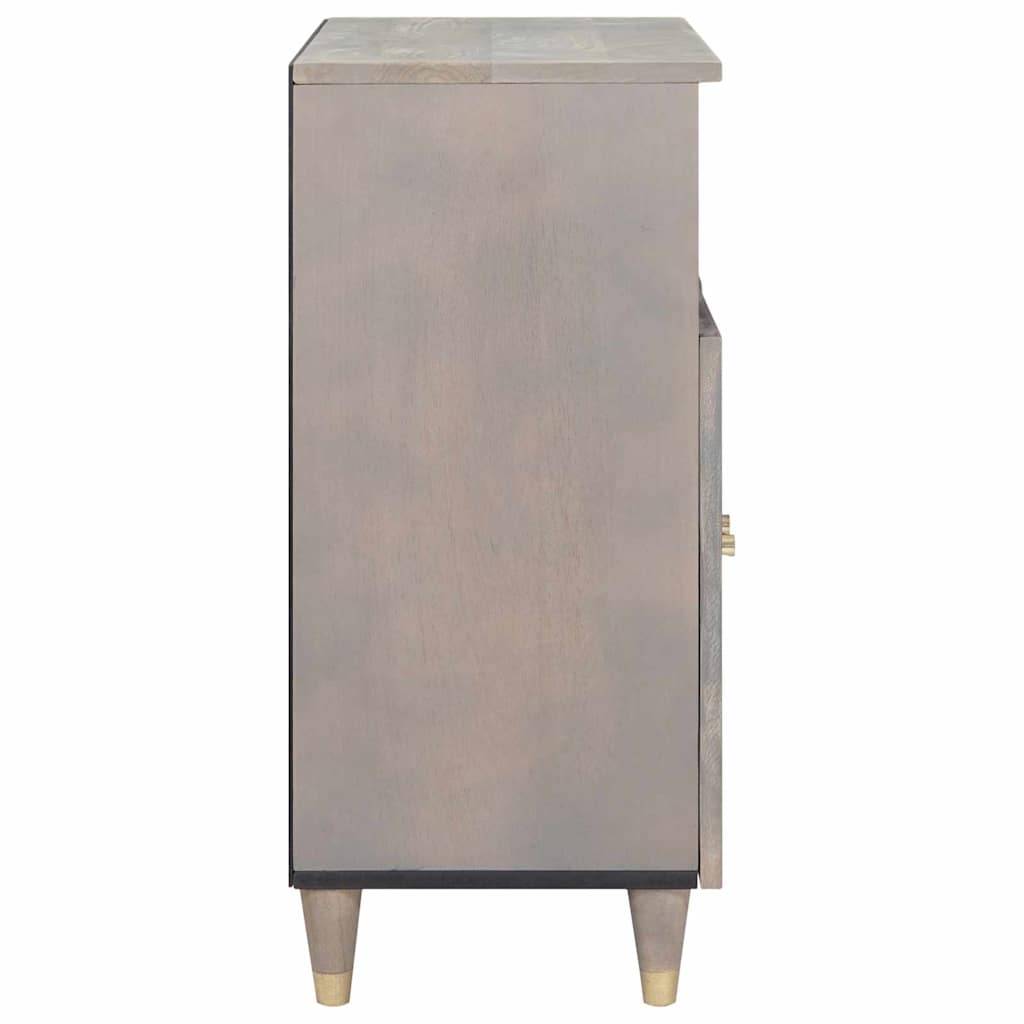 vidaXL Sideboard Grau und Gold 60 x 33 x 75 cm Massivholz Mango