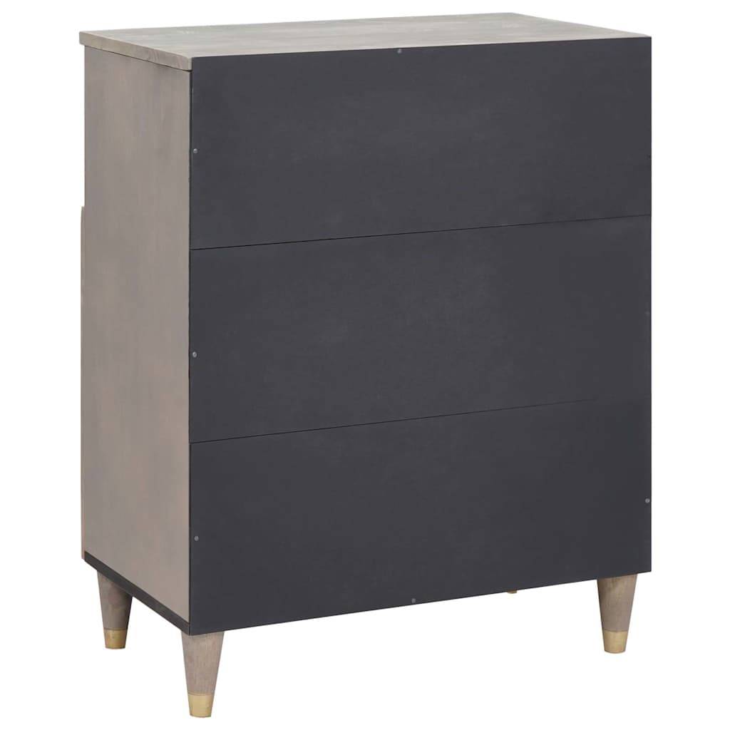 vidaXL Sideboard Grau und Gold 60 x 33 x 75 cm Massivholz Mango