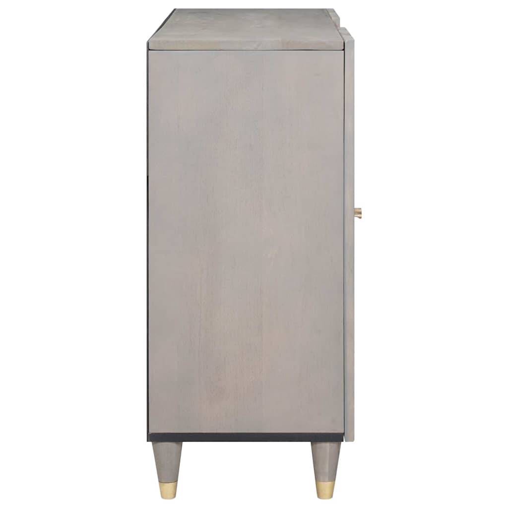 vidaXL Sideboard Grau und Gold 90 x 33 x 75 cm Massivholz Mango