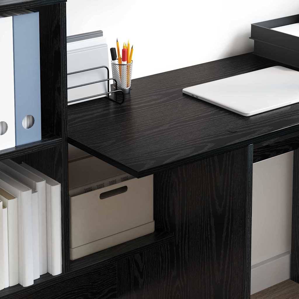 vidaXL Schreibtisch Schwarz Eichen-Optik 131,5 x 50 x 106,5 cm