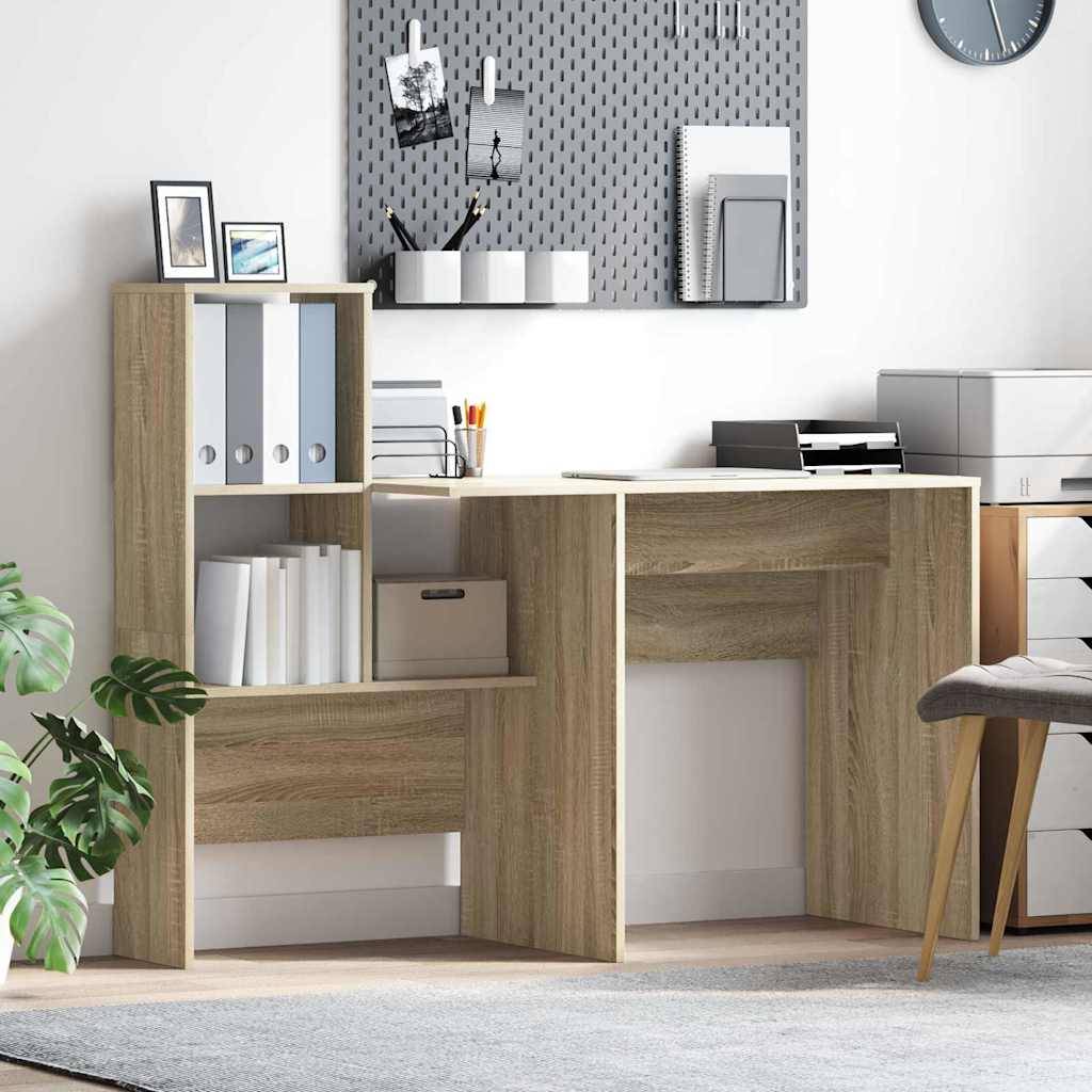 vidaXL Schreibtisch Sonoma-Eiche 131,5 x 50 x 106,5 cm Holzwerkstoff