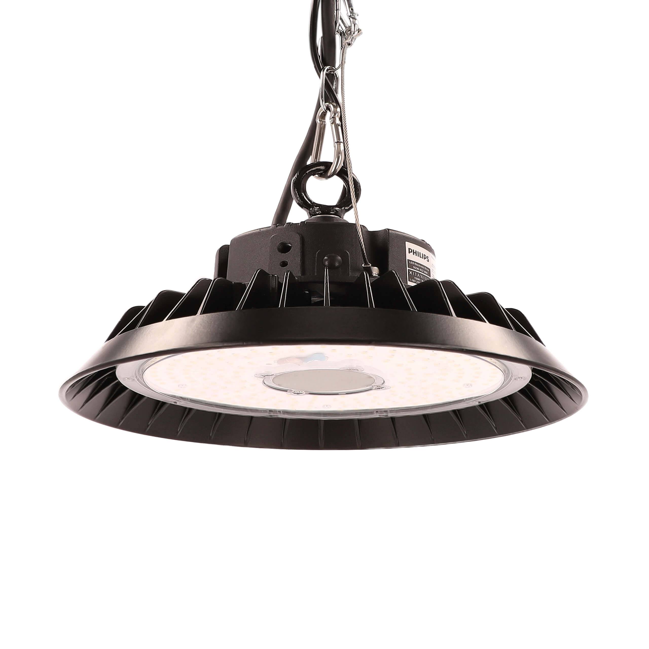 LED Universum LED Hallenstrahler UFO High Bay Strahler 150W kaltweiß 6000K 22500lm mit Philips-Netzteil dimmbar Ø283xH128mm