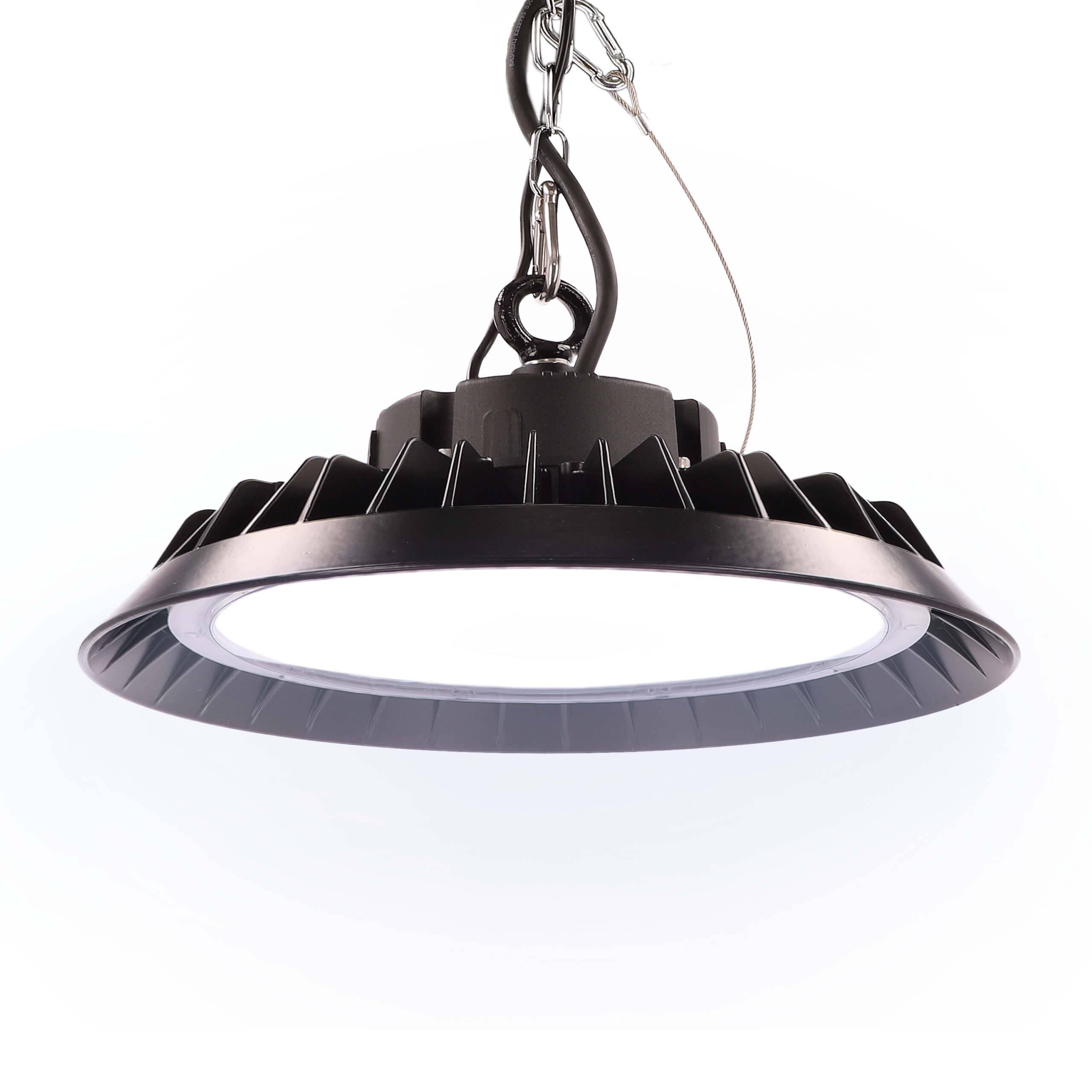 LED Universum LED Hallenstrahler UFO High Bay Strahler 200W kaltweiß 6000K 30000lm mit Philips-Netzteil dimmbar Ø324xH136mm