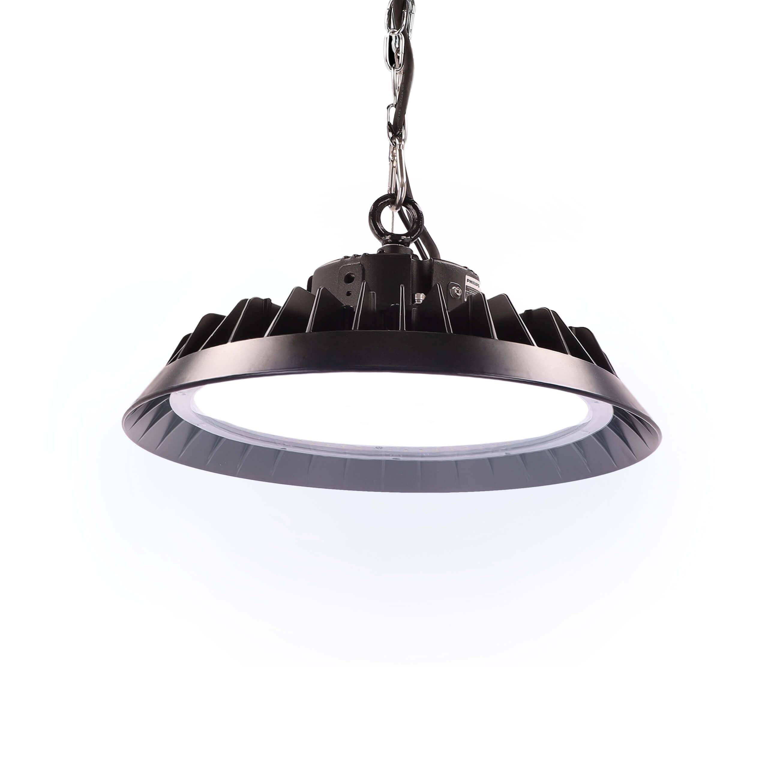 LED Universum LED Hallenstrahler UFO High Bay Strahler 240W kaltweiß 6000K 36000lm mit Philips-Netzteil dimmbar Ø363xH140mm