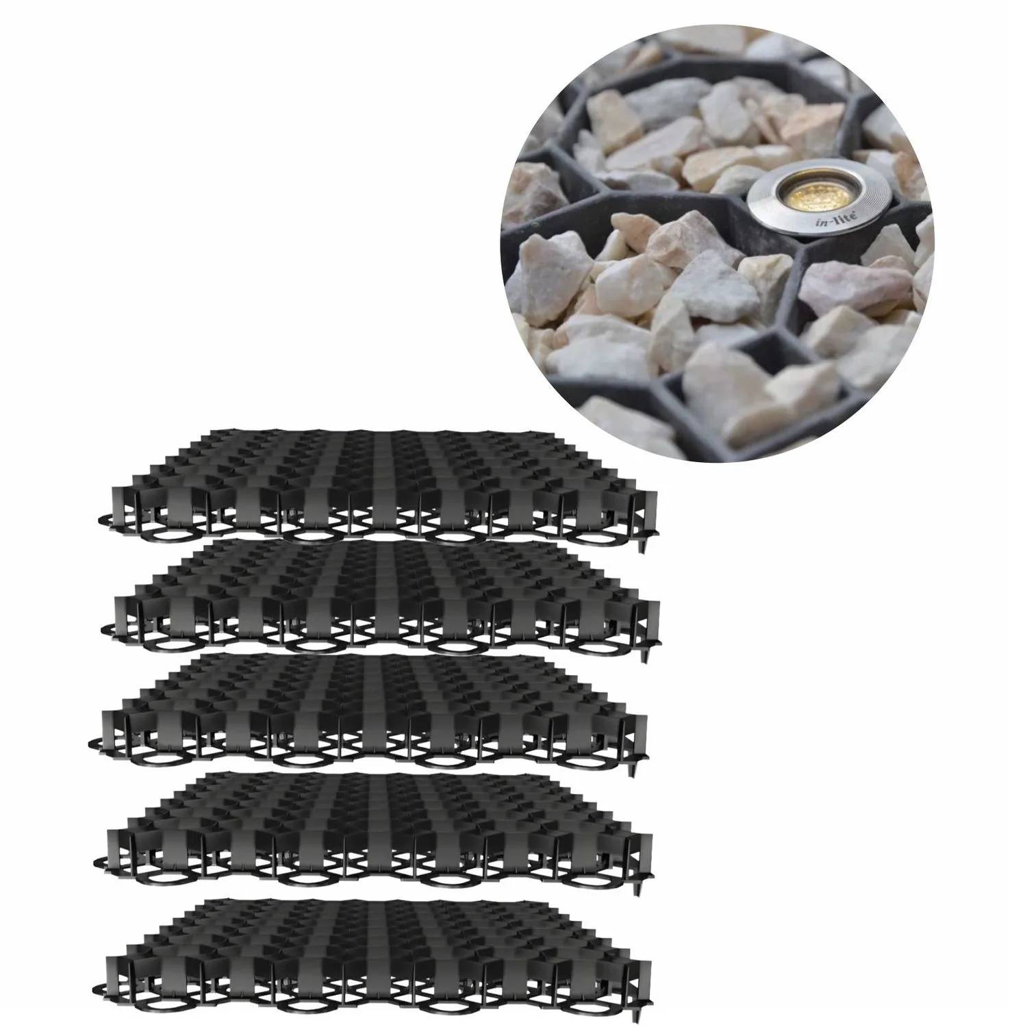 10er Set Kunststoff Rasengitter Schwarz