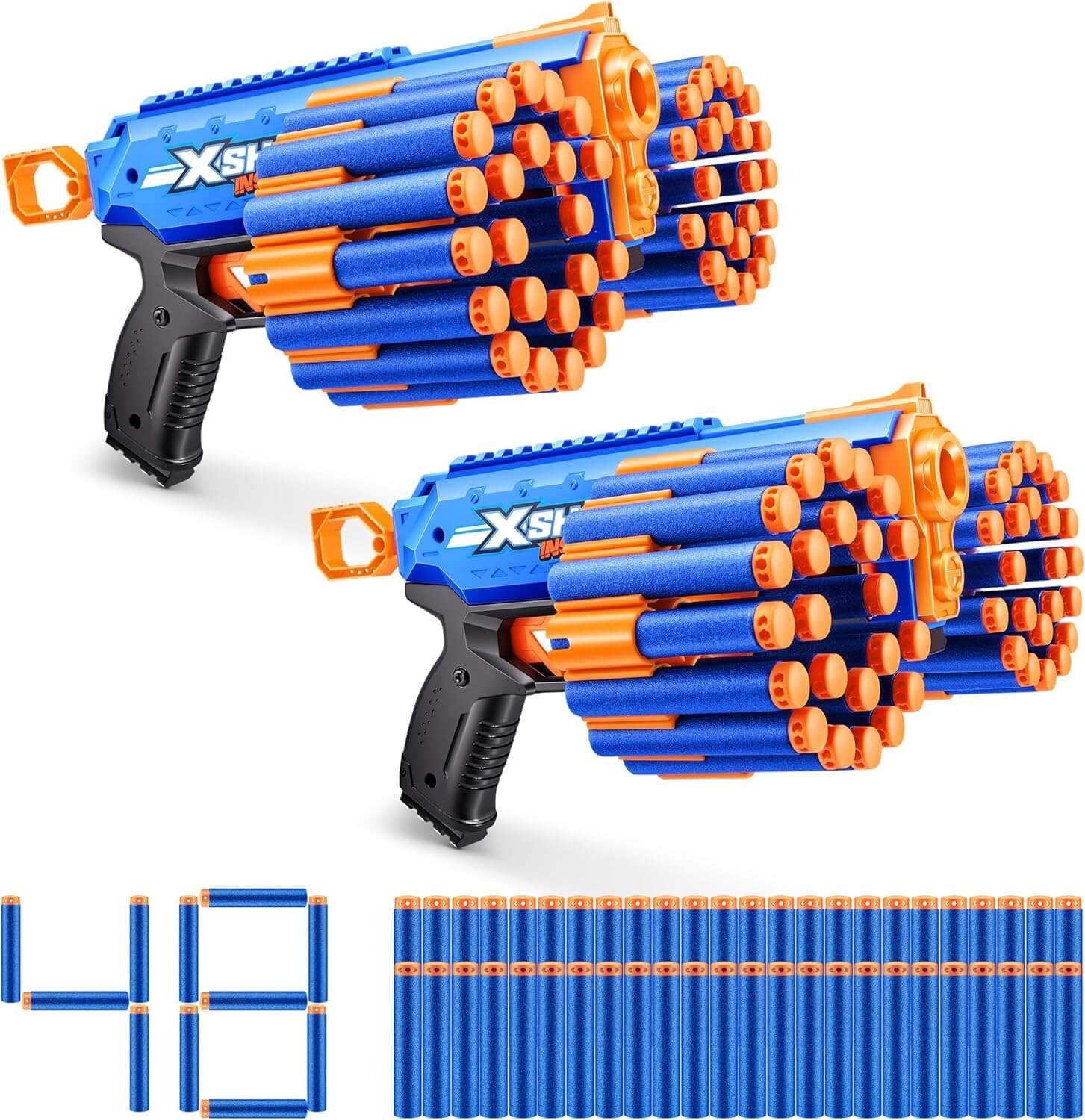 ZURU 36652; 36899 - X-Shot Insanity Manic Blaster mit 24 Darts - 2er Set