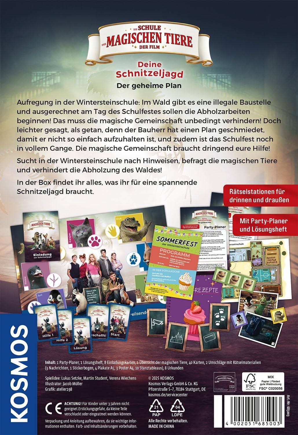 KOSMOS 685003 - Die Schule der magischen Tiere Rätsel-Party Deine Schnitzeljagd