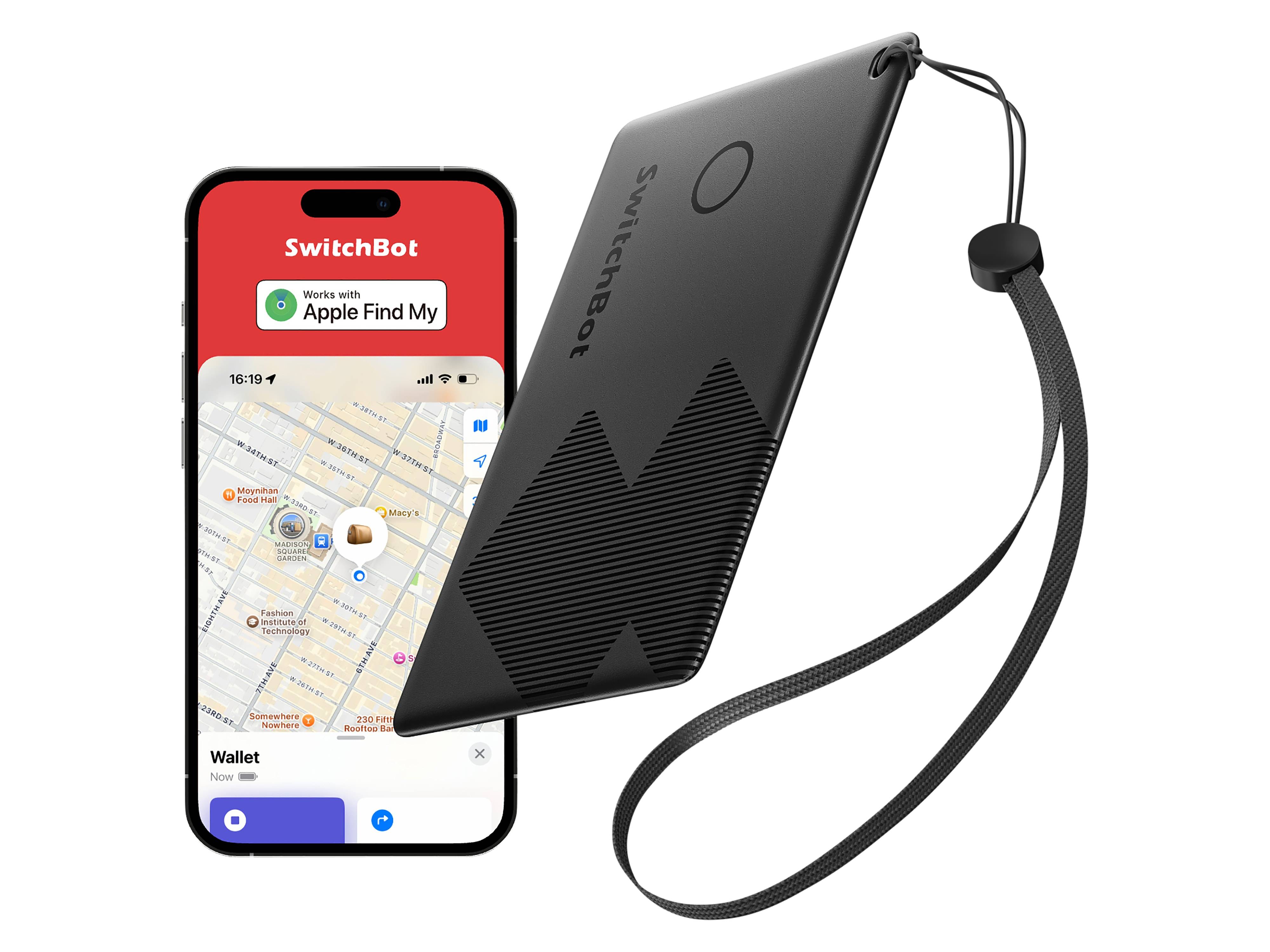 Ein Telefon zeigt eine Karte mit einem markierten Standort, beschriftet mit 