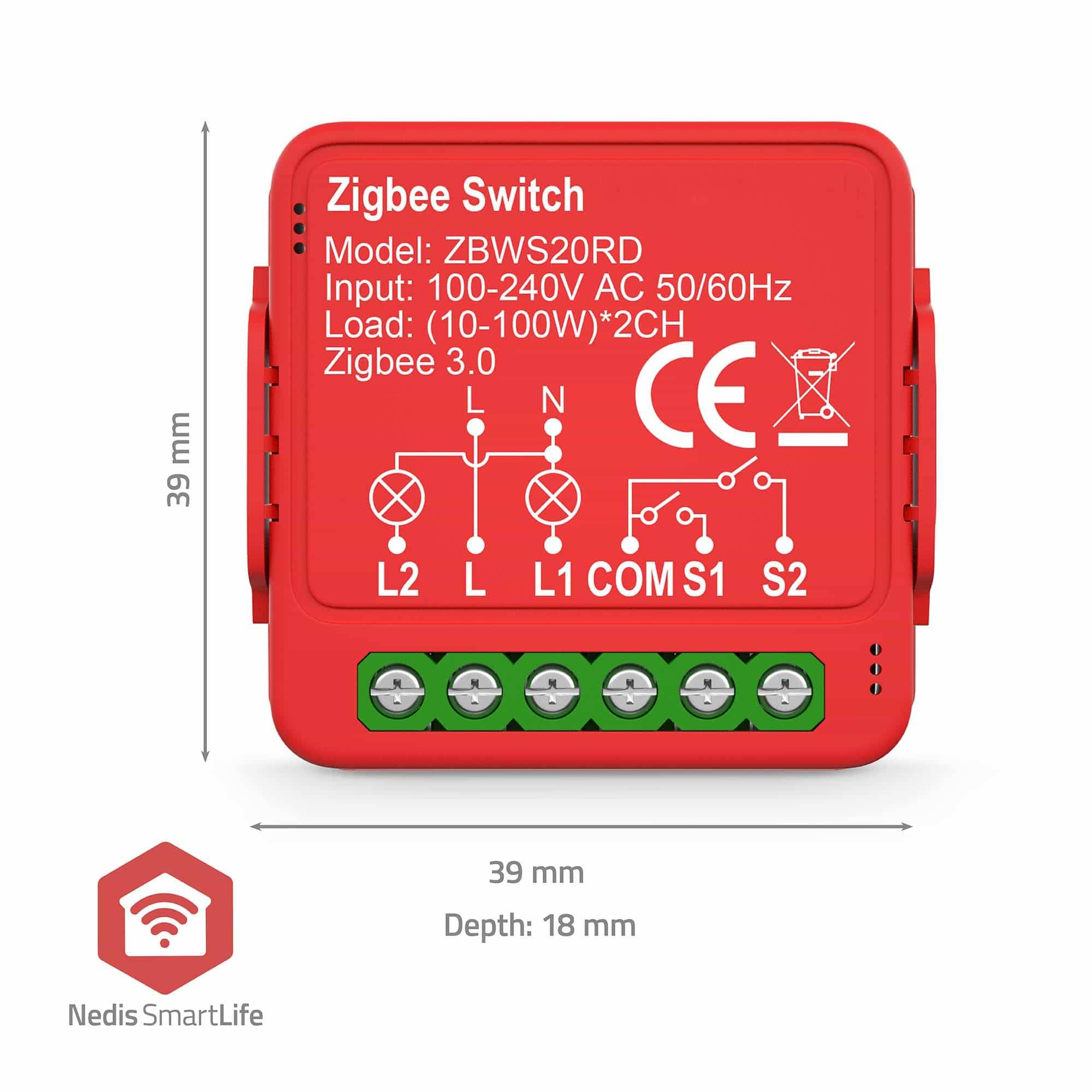 NEDIS Power Switch SmartLife, Einbaumodul, Doppelter Schalter