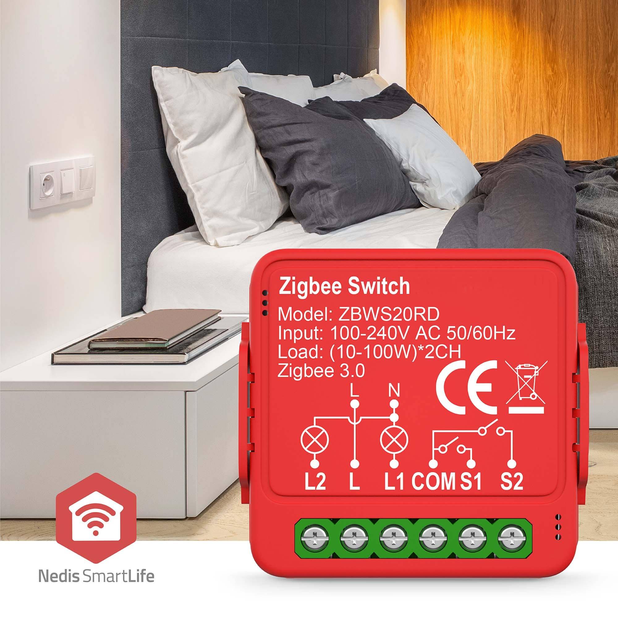 NEDIS Power Switch SmartLife, Einbaumodul, Doppelter Schalter