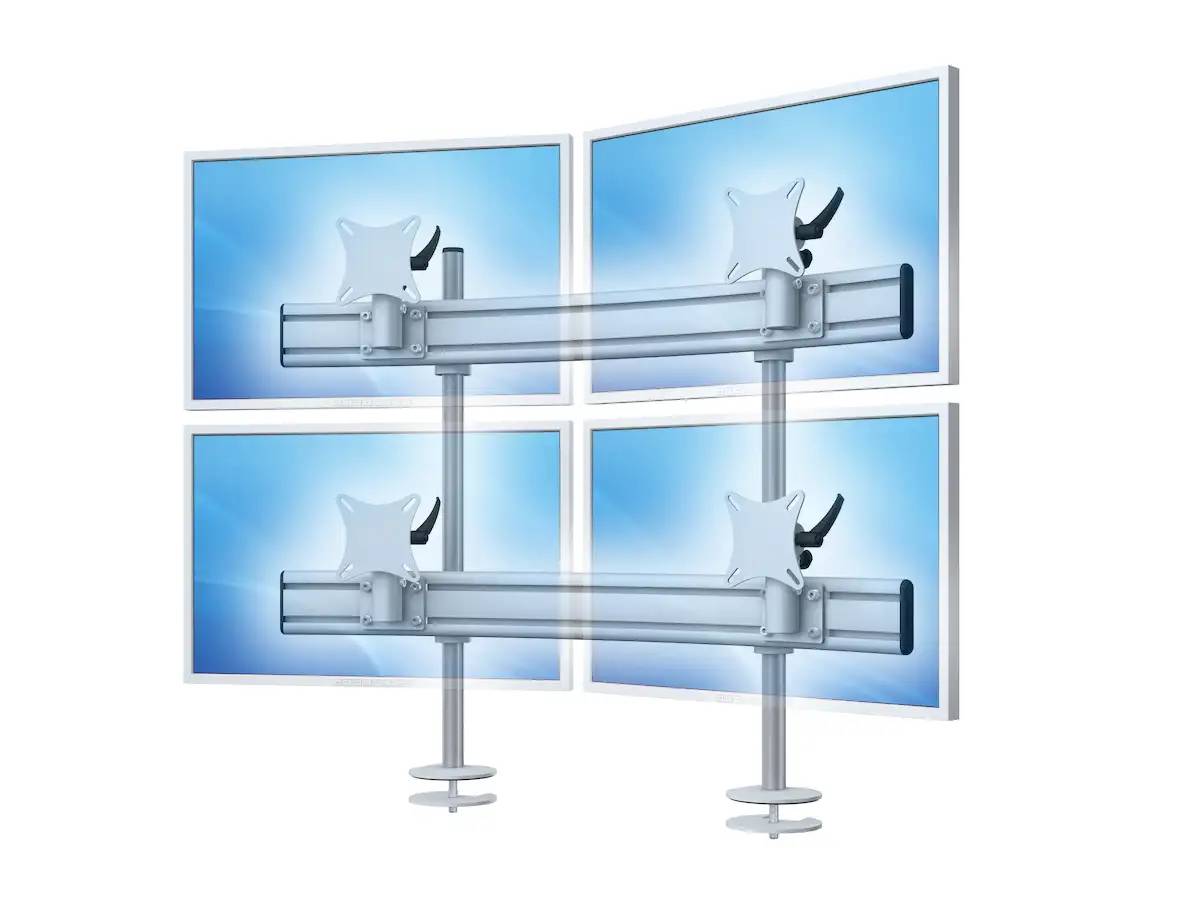 Para System Monitorhalterung für 4 Monitore Einbauadapter mit Kabelauslass (MA) 2+2 - 25''-32''