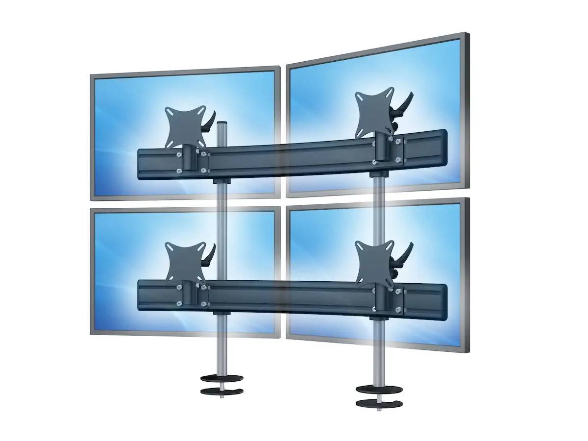 Para System Monitorhalterung für 4 Monitore Einbauadapter mit Kabelauslass (MA) 2+2 - 25''-32''