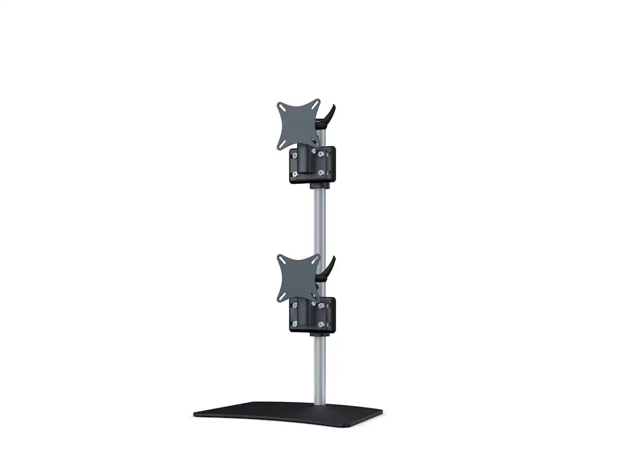 Flat-System Monitorhalter für 2 Monitore mit Tisch-Stand-Fuß 1+1 - 17''-24''
