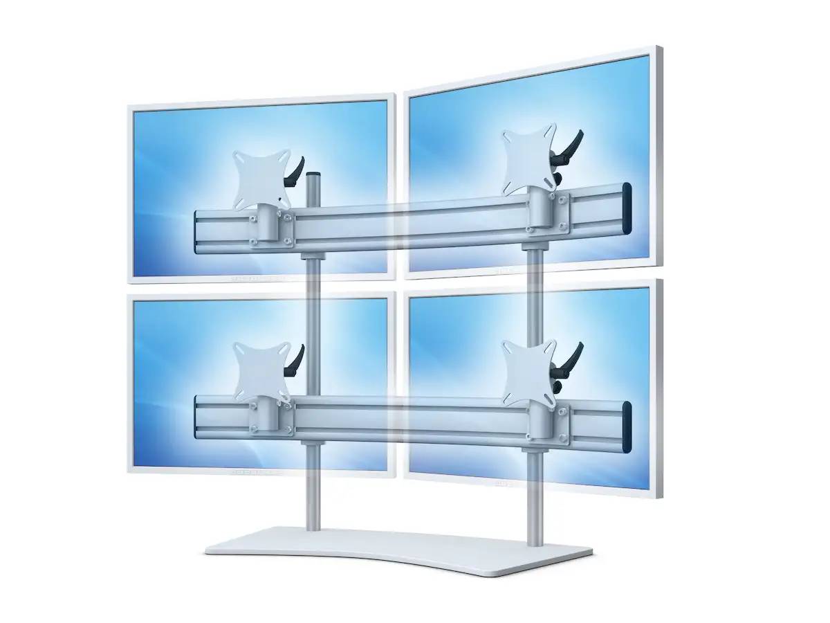 Para-System Monitorhalter für 4 Monitore mit Tisch-Stand 2+2 - 25''-32''