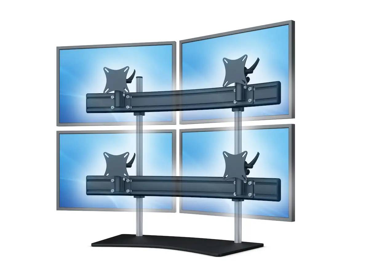 Para-System Monitorhalter für 4 Monitore mit Tisch-Stand 2+2 - 25''-32''