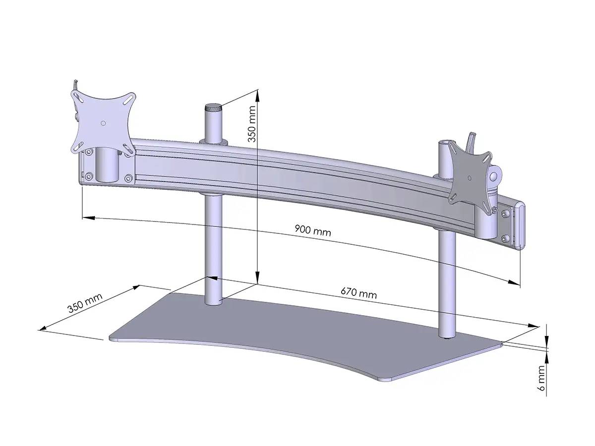 Para-System Monitorhalter für 2 Monitore mit Tisch-Stand 2er - 20''-24''