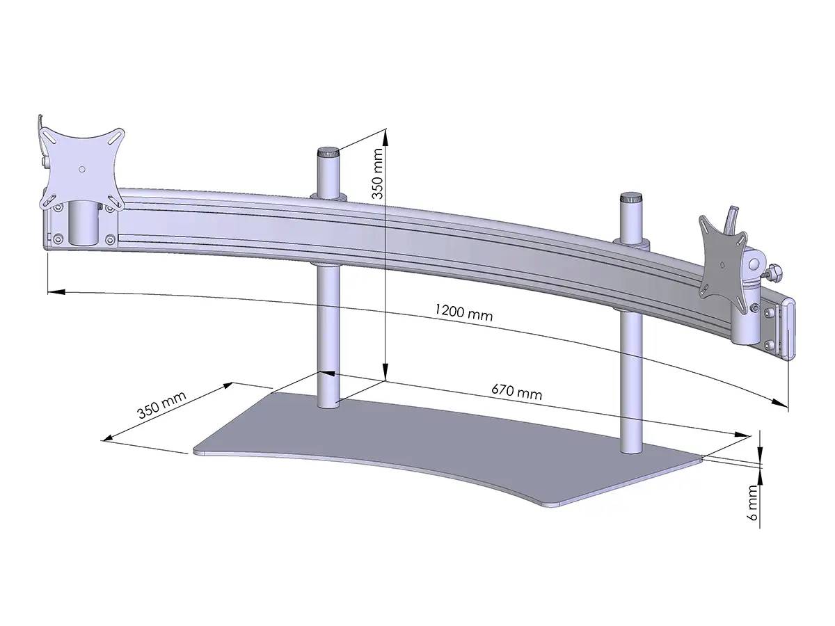 Para-System Monitorhalter für 2 Monitore mit Tisch-Stand 2er - 25"-32"