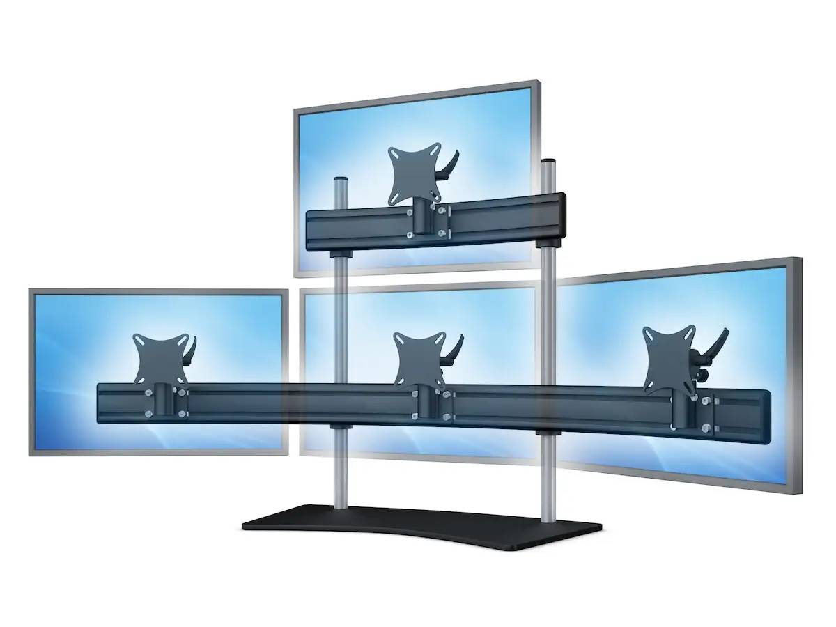 Para-System Monitorhalter für 4 Monitore mit Tisch-Stand 3+1 - 20&#039;&#039;-24&#039;&#039;