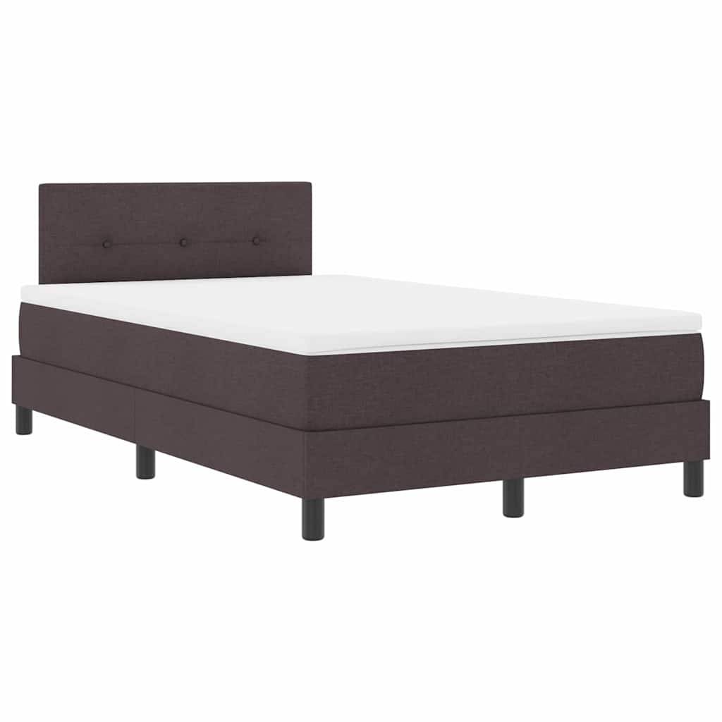 vidaXL Boxspringbett mit Kopfteil Dunkelbraun 120 x 200 cm Stoff