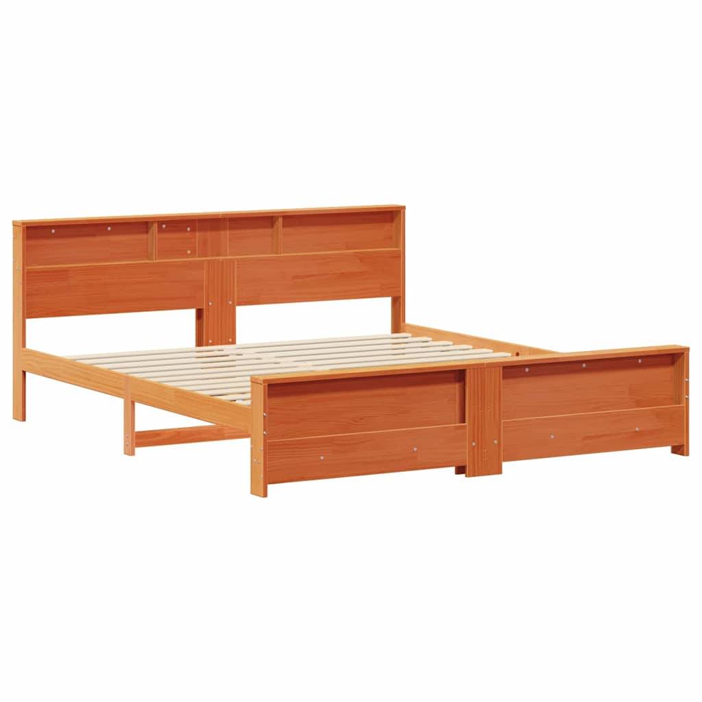 vidaXL Bettrahmen Wachsbraun 200 x 200 cm Massives Kiefernholz
