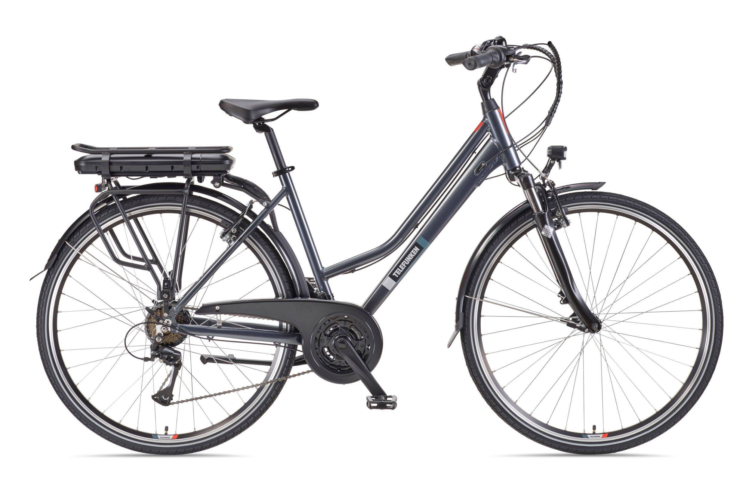 Telefunken Trekking E-Bike | Elektrofahrrad 28 Zoll | 21-Gang Kettenschaltung | Heckmotor 250W | 536,5Wh Akku | Pedelec