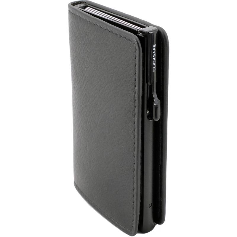 CLICKSAFE Geldbörse SLIM mit Kartenetui, Nappaleder, schwarz
