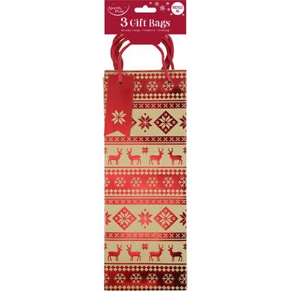 Clairefontaine Weihnachts-Flaschentüte, 3er Set