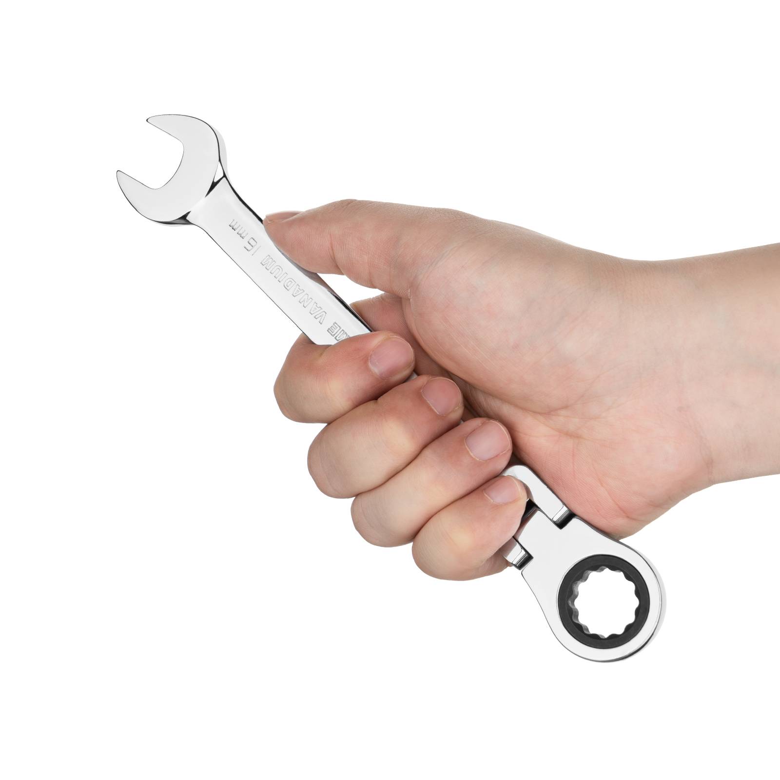 Jetech 16mm Flexkopf-Ratschenschlüssel, CR-V Stahl, 12-Punkt-Design, 72-Zahn-Ratsche