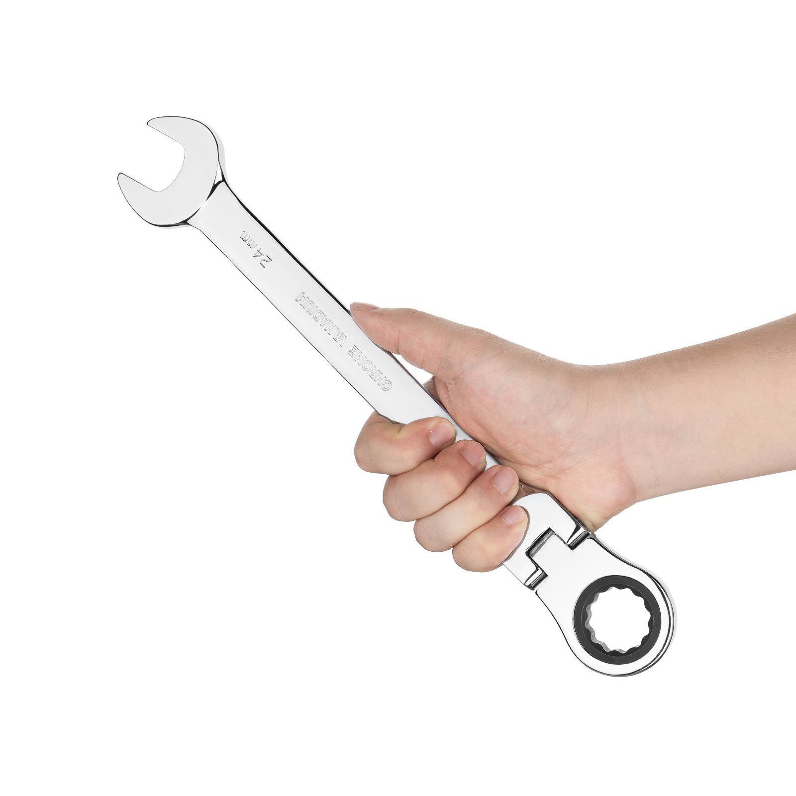 Jetech 24mm Flexkopf-Ratschenschlüssel, CR-V Stahl, 12-Punkt-Design, 72-Zahn-Ratsche