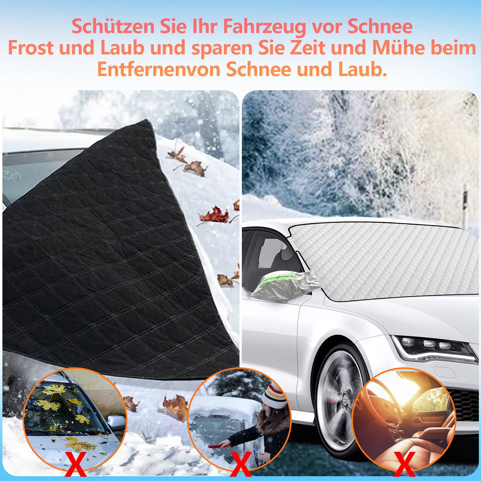 Scheibenabdeckung Auto Windschutzscheibenabdeckung Frontscheibenabdeckung Winter Scheibenabdeckung Auto Frostabdeckung Sonnenschutz
