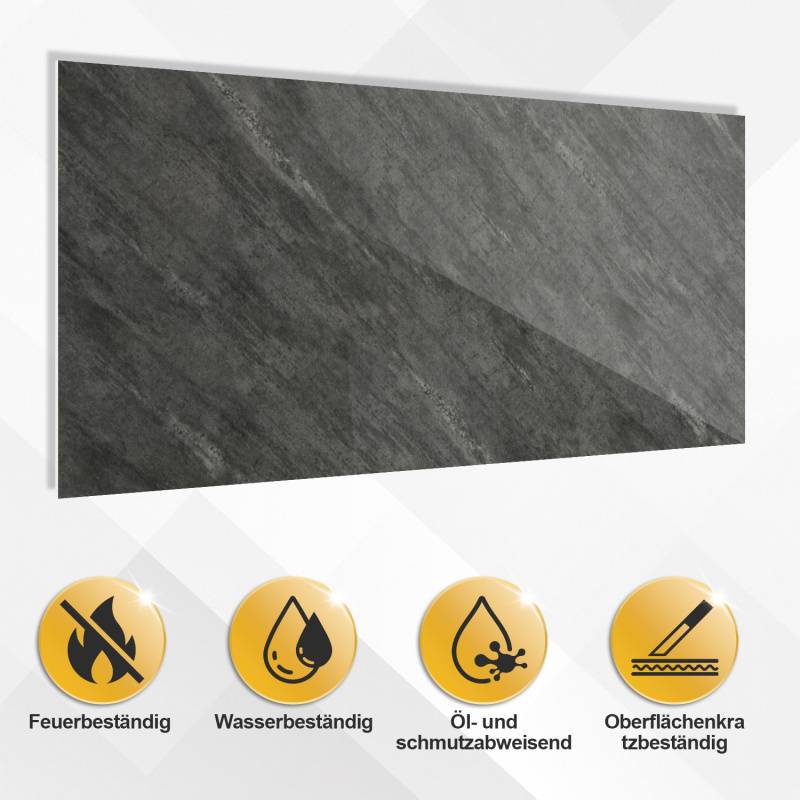 0,72m² PVC Wandverkleidung Wandpaneelen Marmoroptik, Bad & Küche , Alternative zu Fliesen & Marmor, 120x60cm, Bad & Küchenfliese, Grau