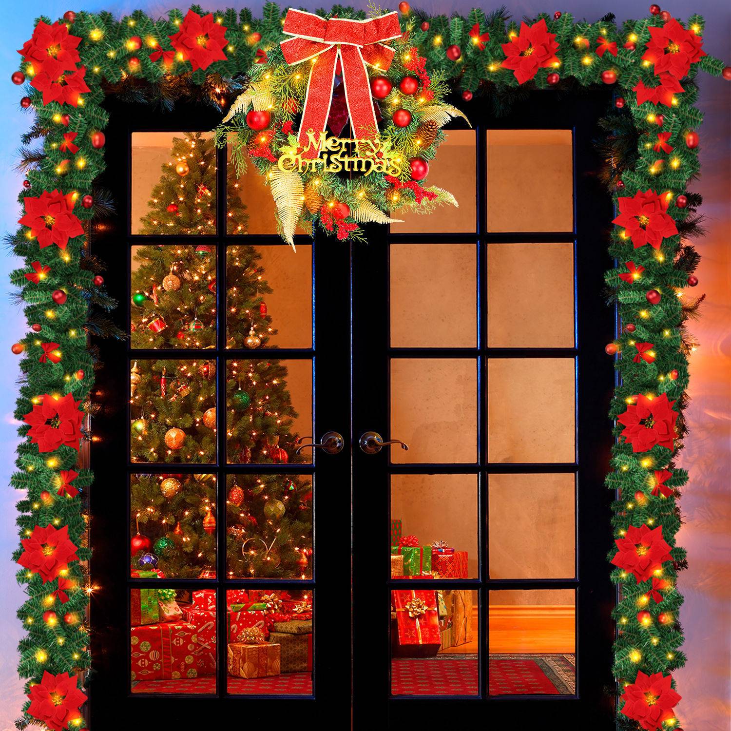 Weihnachtsgirlande langlebige und vielseitige Weihnachtsdekoration Weihnachten Deko Rot