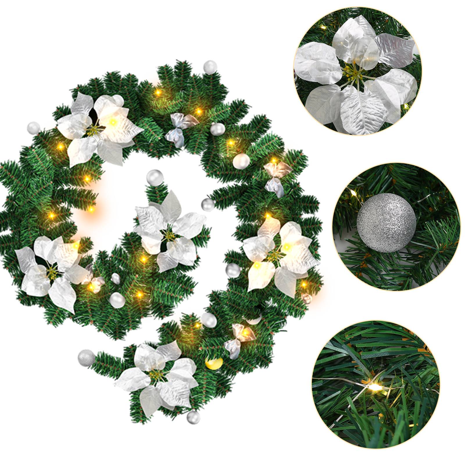 Weihnachtsgirlande langlebige und vielseitige Weihnachtsdekoration Weihnachten Deko Silver