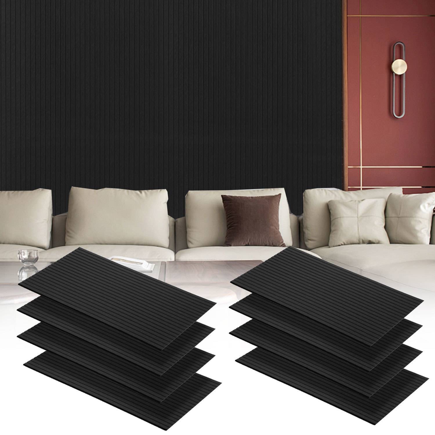 8 Stück Akustikplatten selbstklebend Schallschutzplatten Hohe Dichte Wandpaneel Schwarz