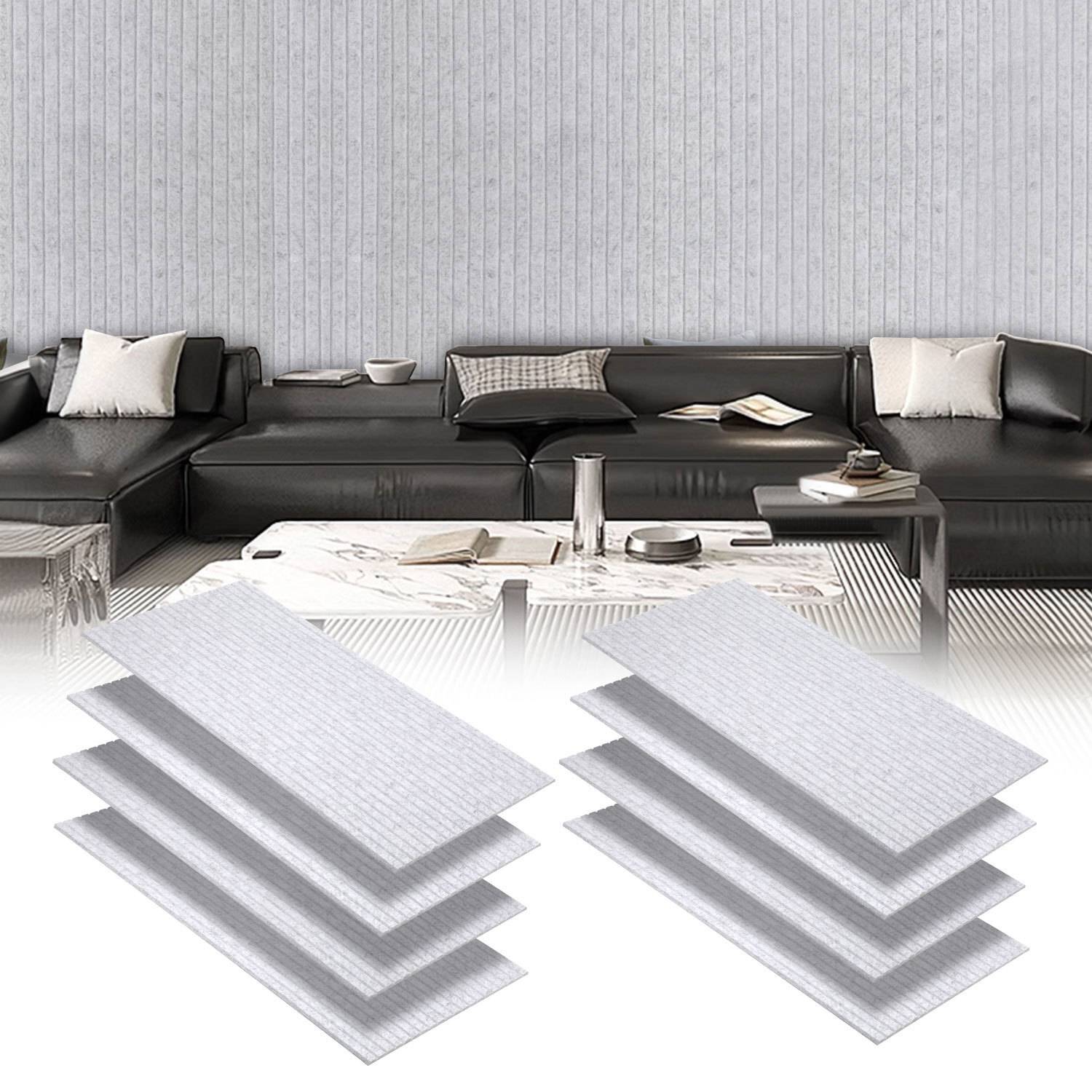 8 Stück Akustikplatten selbstklebend Schallschutzplatten Hohe Dichte Wandpaneel Hellgrau