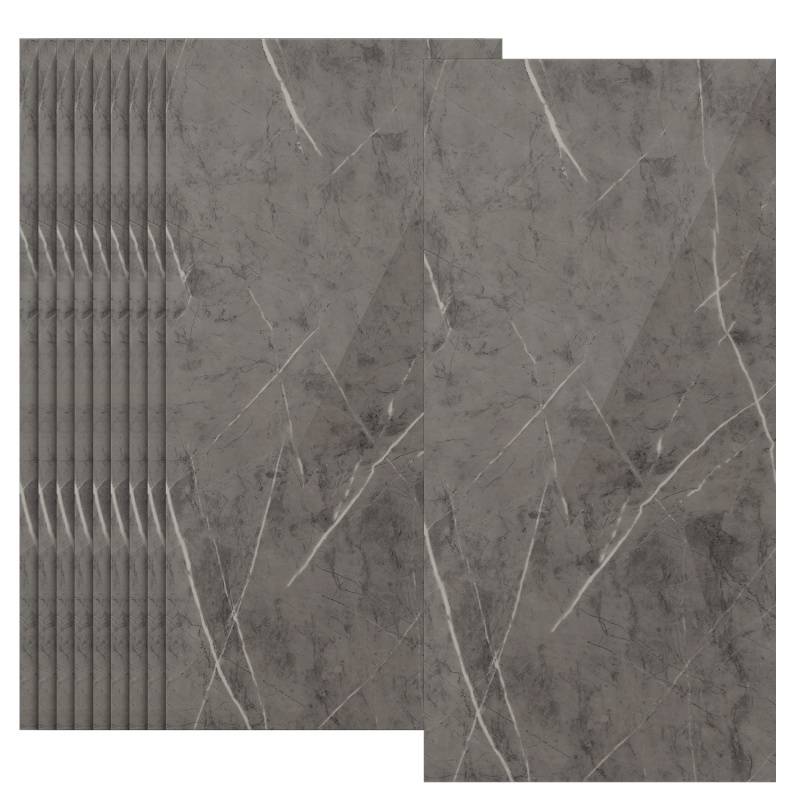 10x Fliesenaufkleber grau Marmor, 60 x 30 cm, Küchenrückwand, Selbstklebende Fliesen, Klebefliesen Küche Wandpaneele für Wanddeko Schlafzimmer Woh