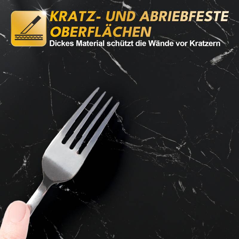 10x Fliesenaufkleber grau Marmor, 60 x 30 cm, Küchenrückwand, Selbstklebende Fliesen, Klebefliesen Küche Wandpaneele für Wanddeko Schlafzimmer Woh