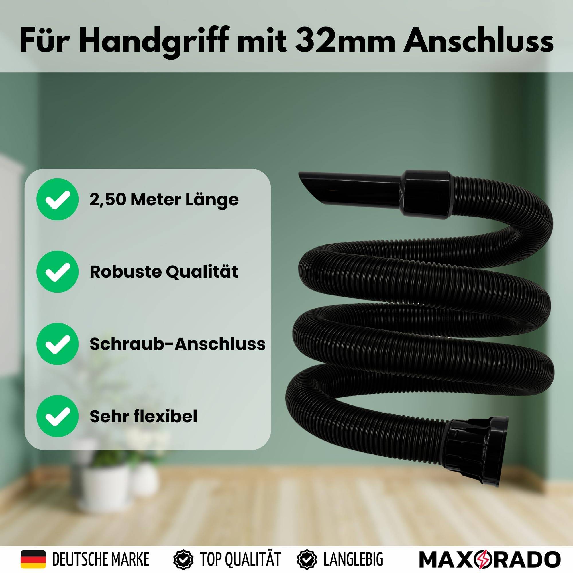 Staubsauger Schlauch 32mm für Numatic Henry Hetty James Basil David George 2,5m Staubsaugerschlauch