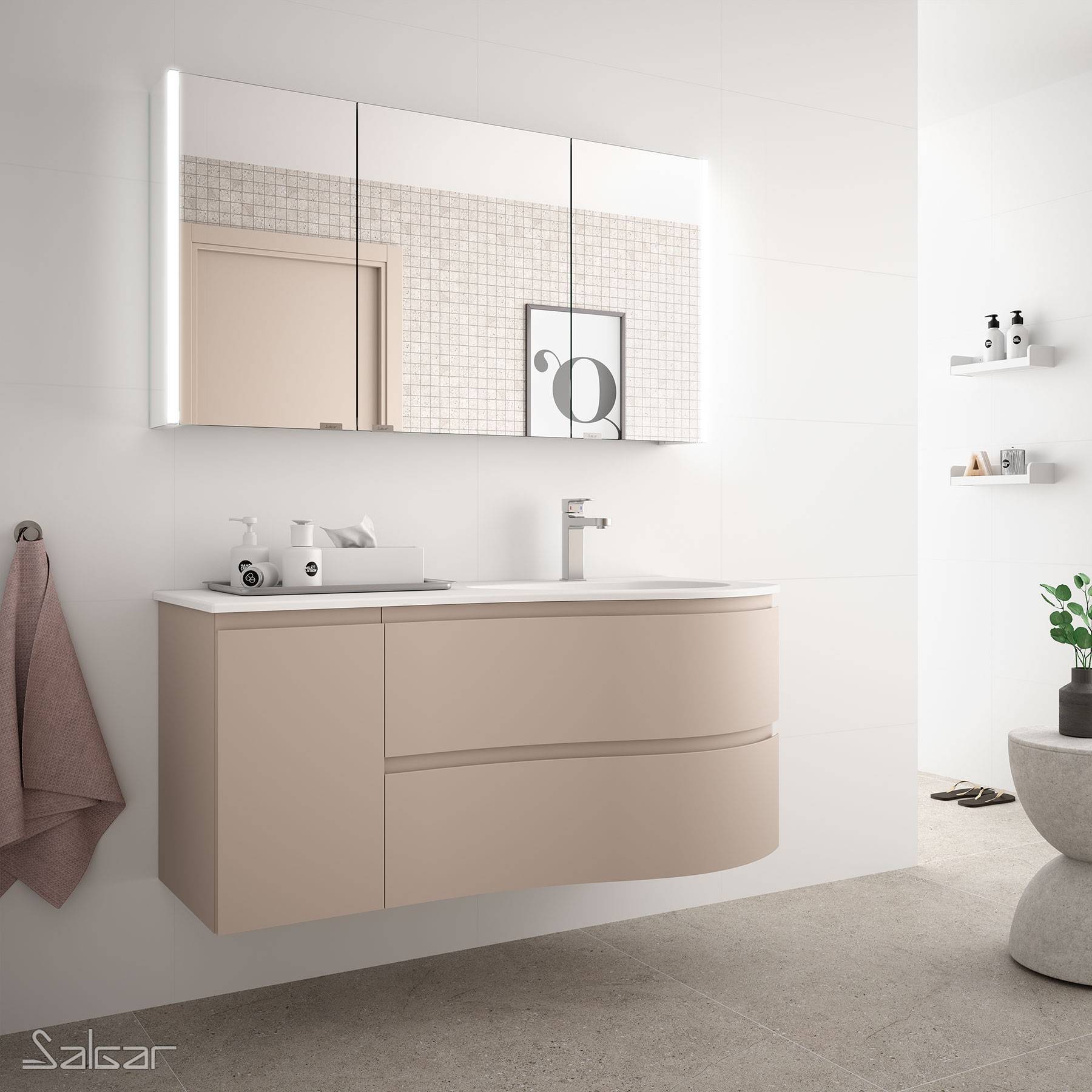 Salgar MAM Schrankelement 1 Tür links Macchiato Badmöbel