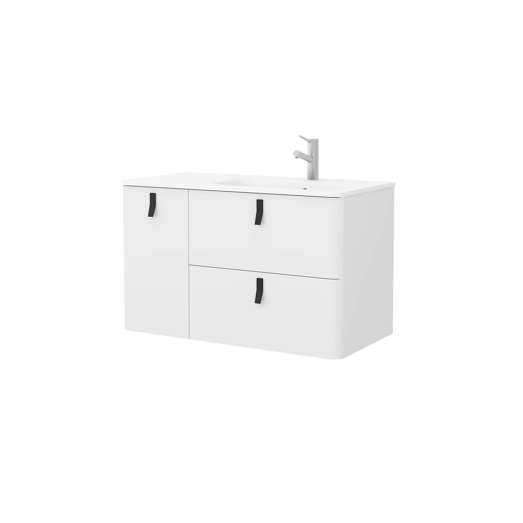 Salgar Schrank wandhängend UNIIQ 900 links Weiß matt Badmöbel