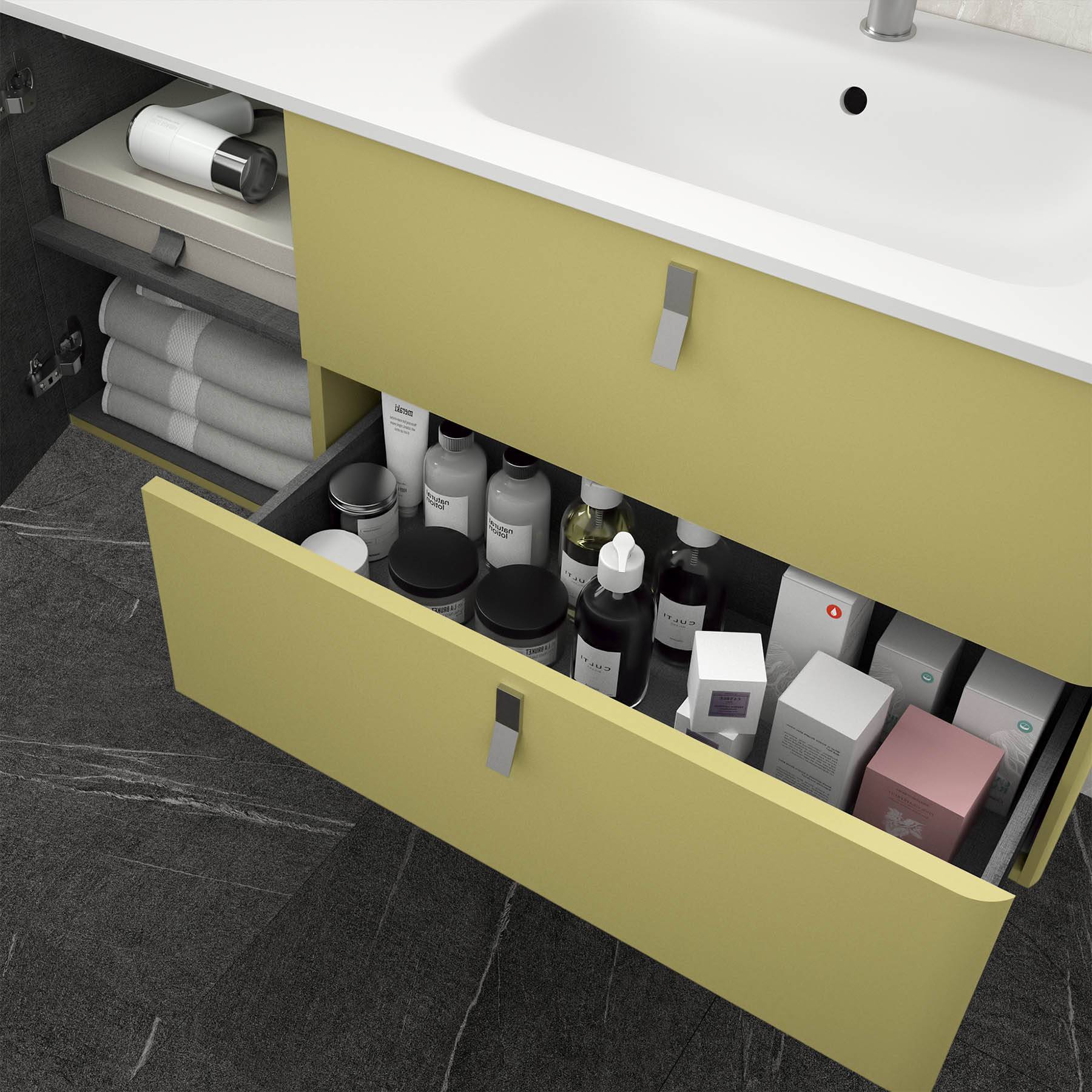 Salgar Schrank wandhängend UNIIQ 900 links Salvia Badmöbel